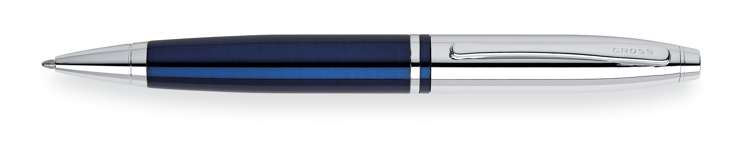 Calais Chrome & Blue Lacquer Ballpoint Pen