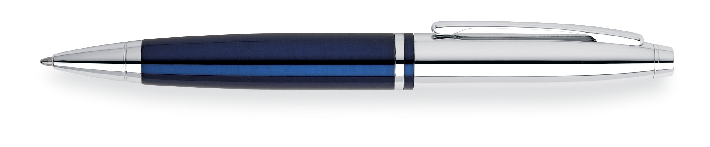 Calais Chrome & Blue Lacquer Ballpoint Pen