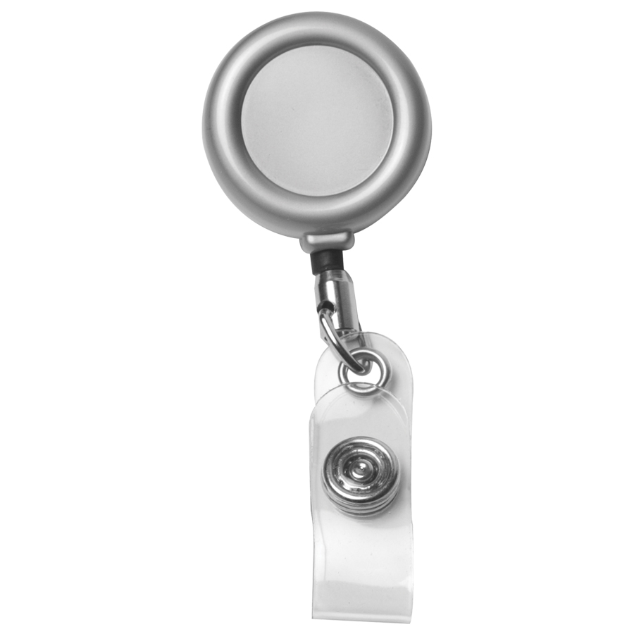 24” Cord Round Matte Solid Metal Retractable Badge