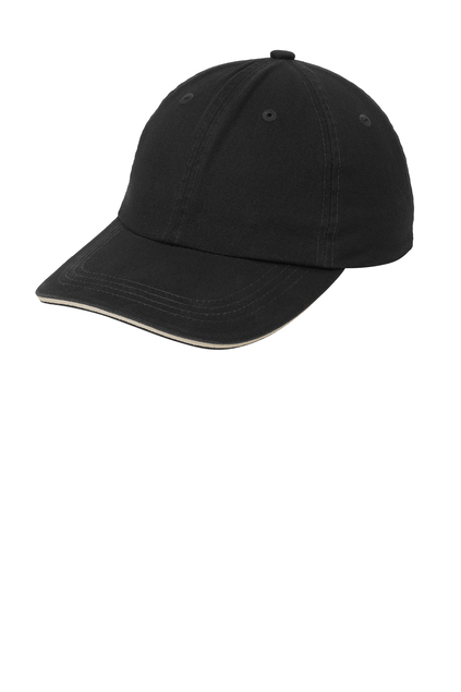 Port Authority® Sandwich Bill Cap with Striped Closure