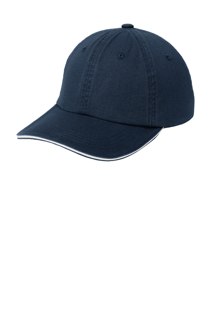 Port Authority® Sandwich Bill Cap with Striped Closure
