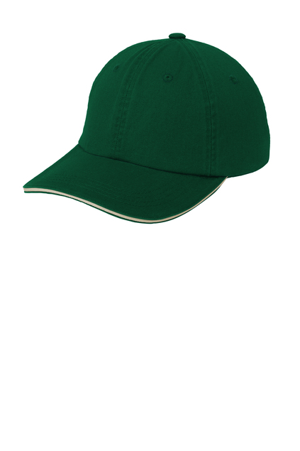 Port Authority® Sandwich Bill Cap with Striped Closure