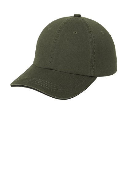 Port Authority® Sandwich Bill Cap with Striped Closure