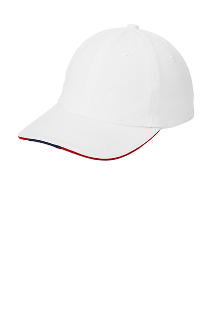Port Authority® Sandwich Bill Cap with Striped Closure