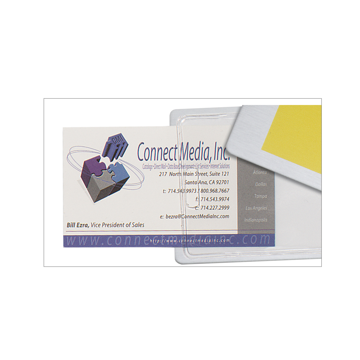 Brushed Aluminum Slip-In Pocket Luggage Bag Tag