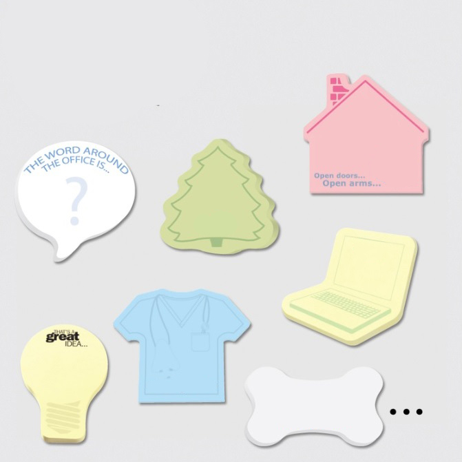 Custom Printed Notes Shapes Large  1 Color