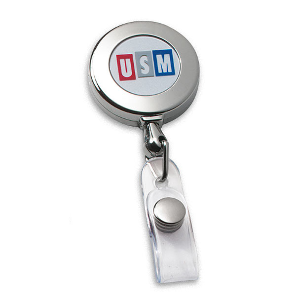 Circle Chrome Retractable Badge Holder
