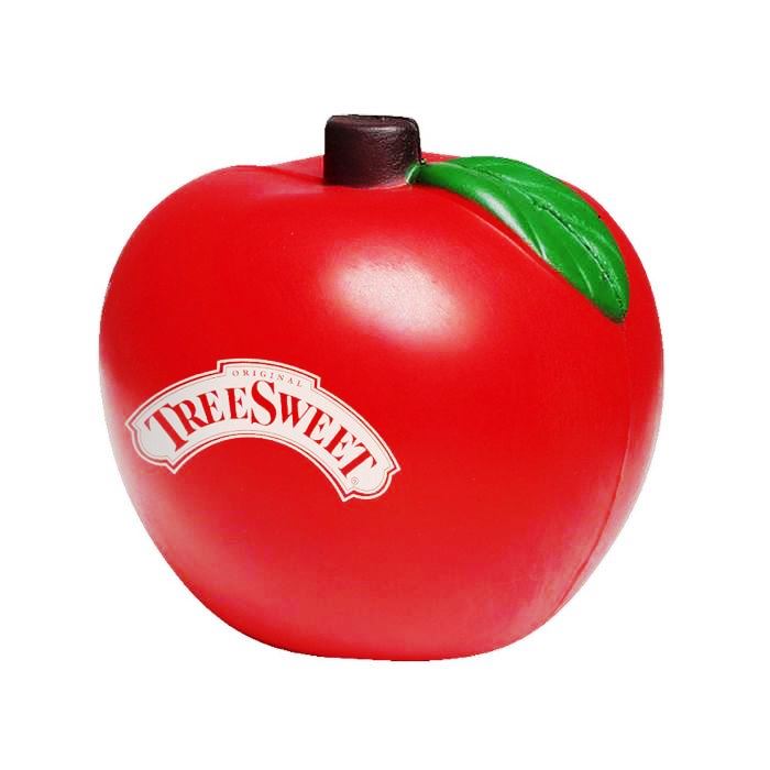 Red Apple Stress Shape With Green Leaves