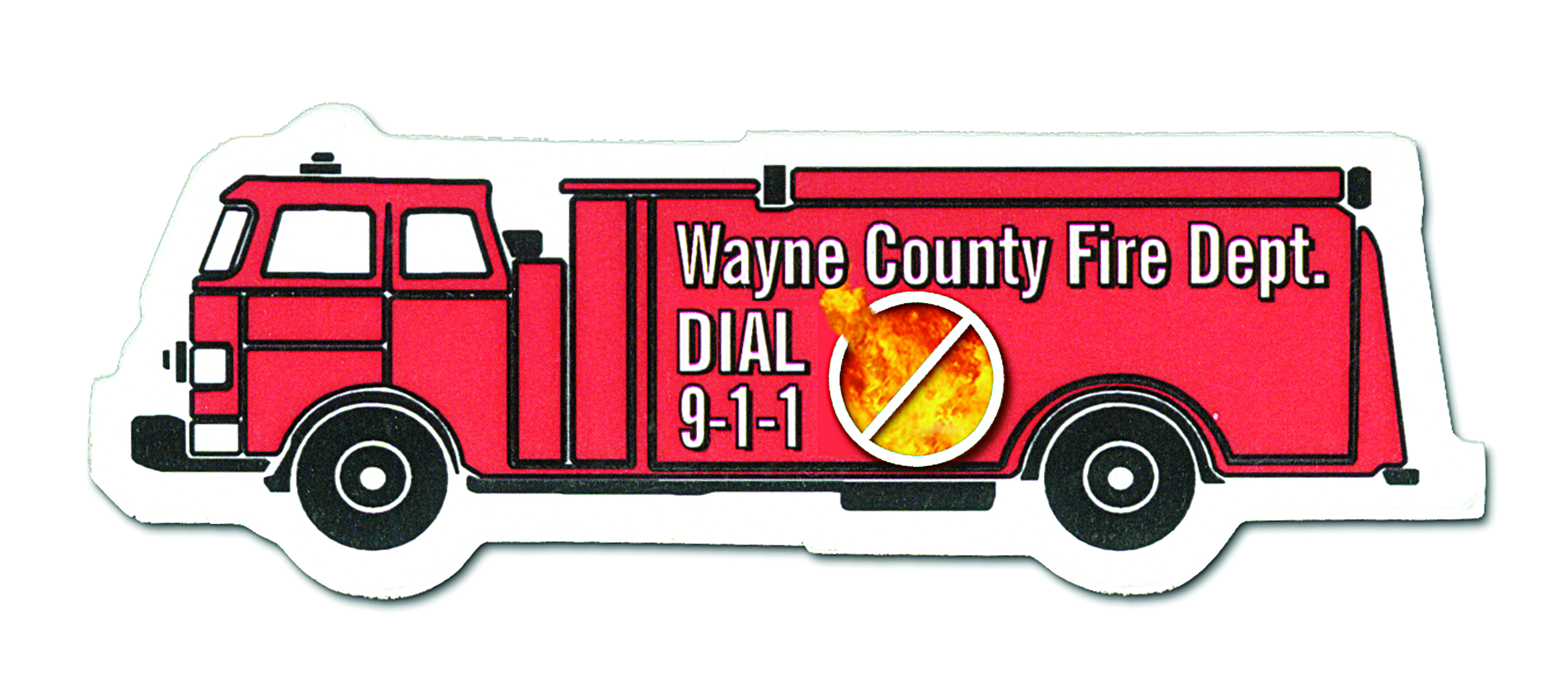 Full Color Digital Stock Shaped Magnets - Fire Truck
