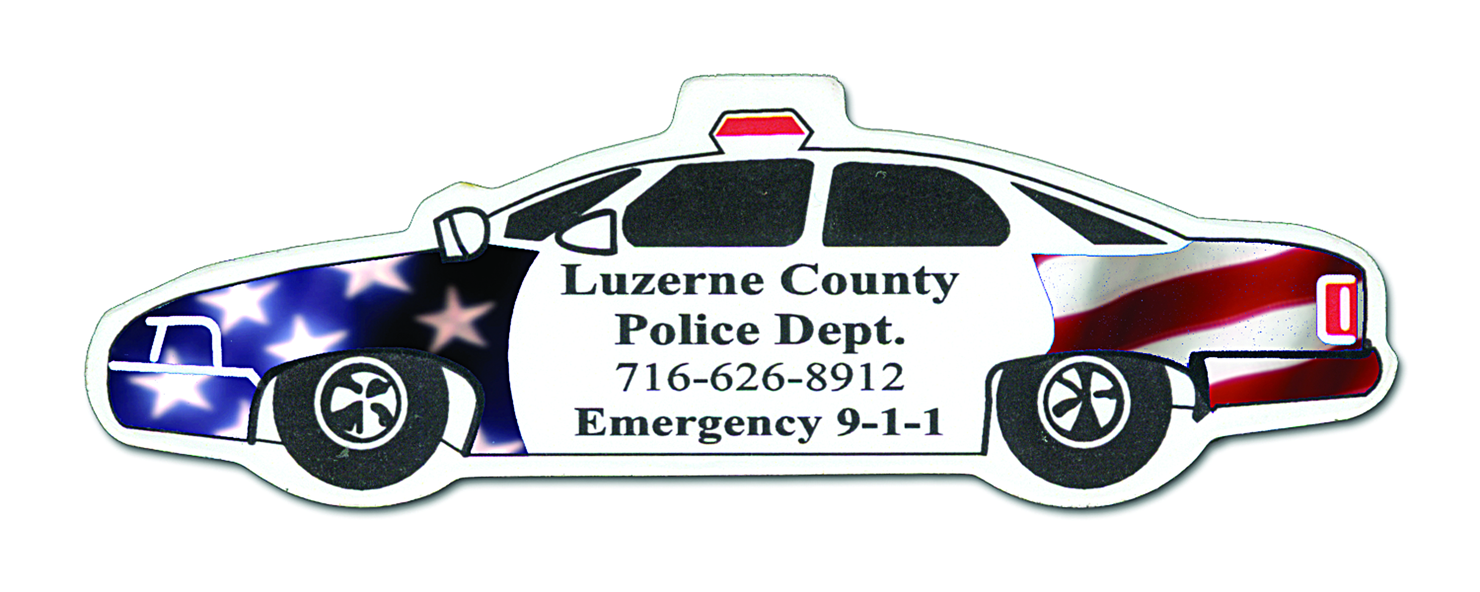 Full Color Digital Stock Shaped Magnets - Police Car