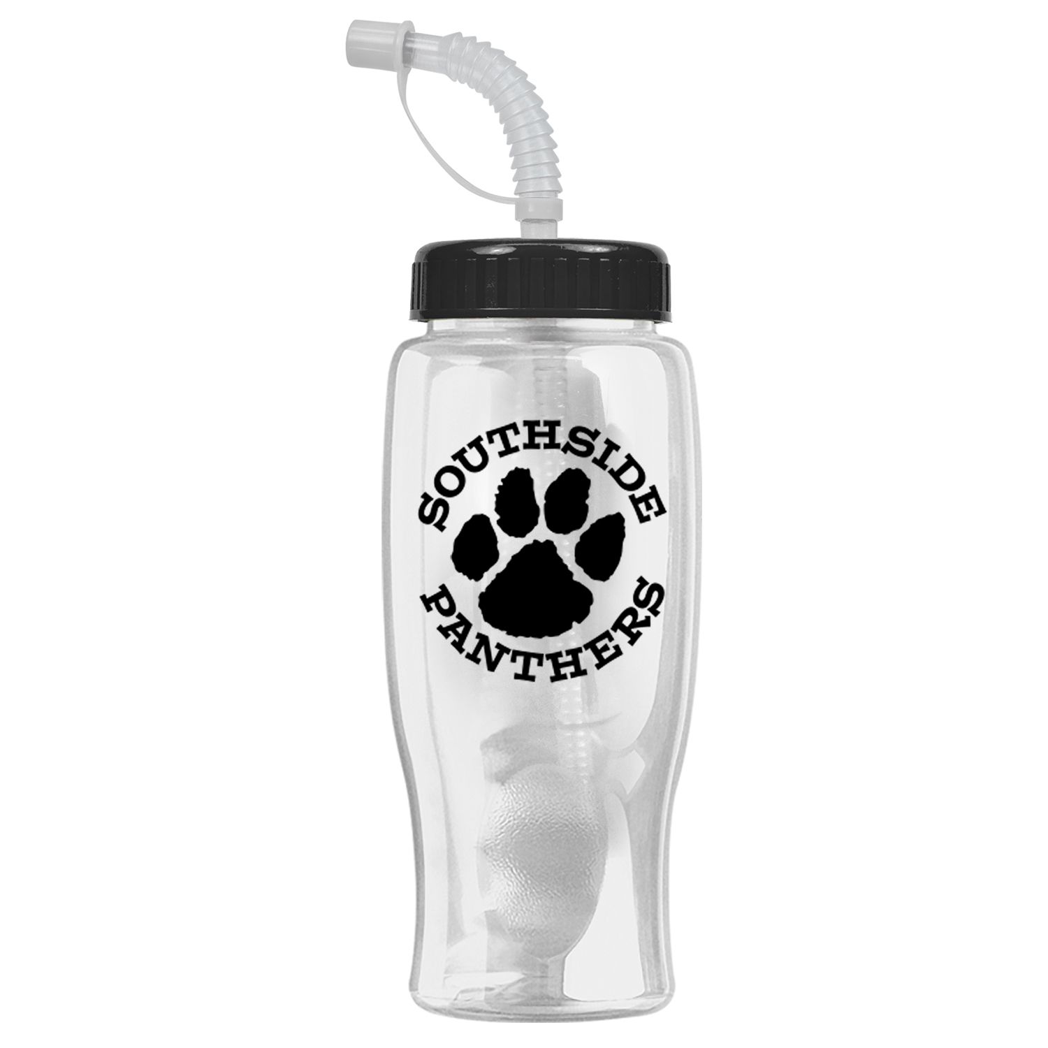 Poly-Pure - 27 oz. Transparent Bottle-Straw Lid