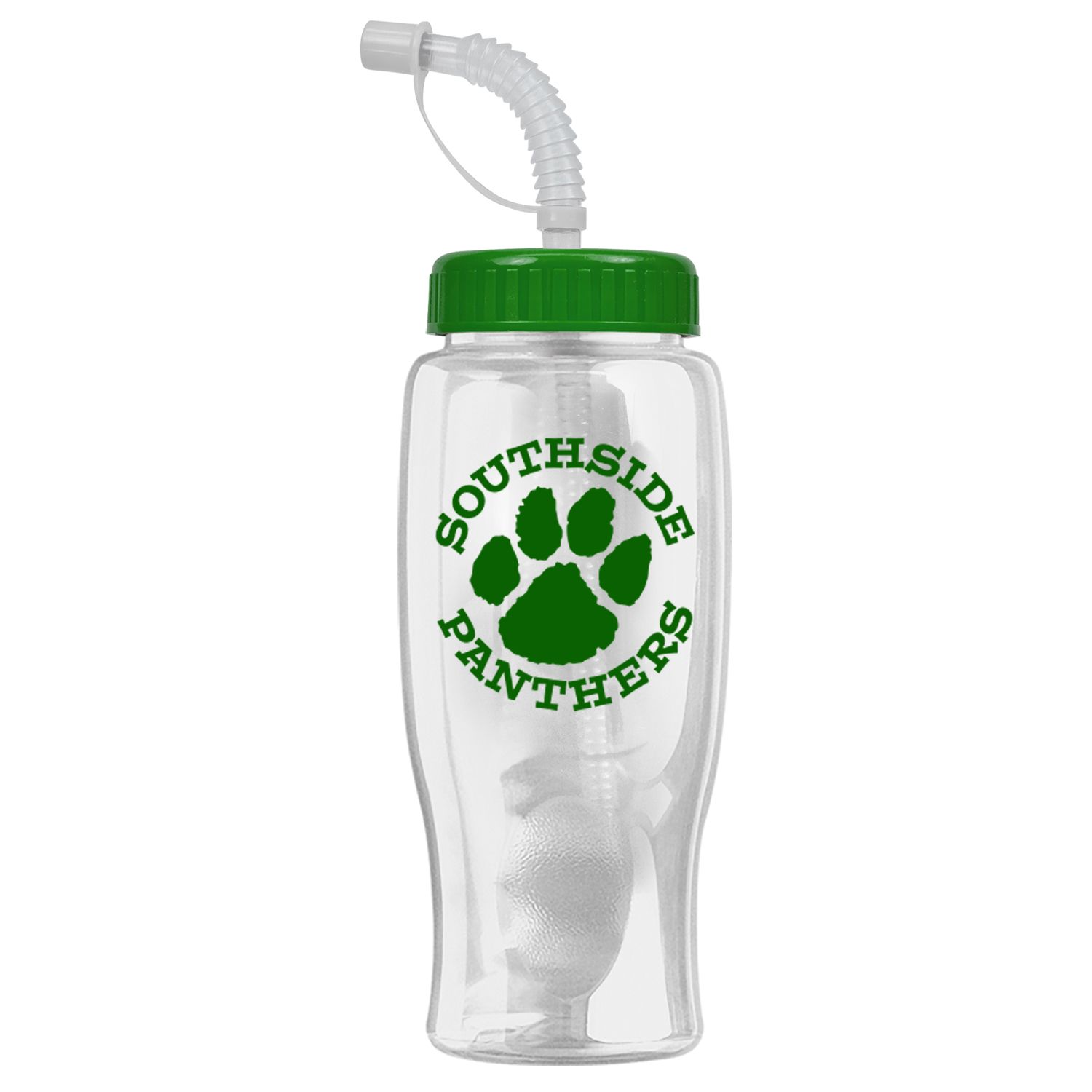 Poly-Pure - 27 oz. Transparent Bottle-Straw Lid