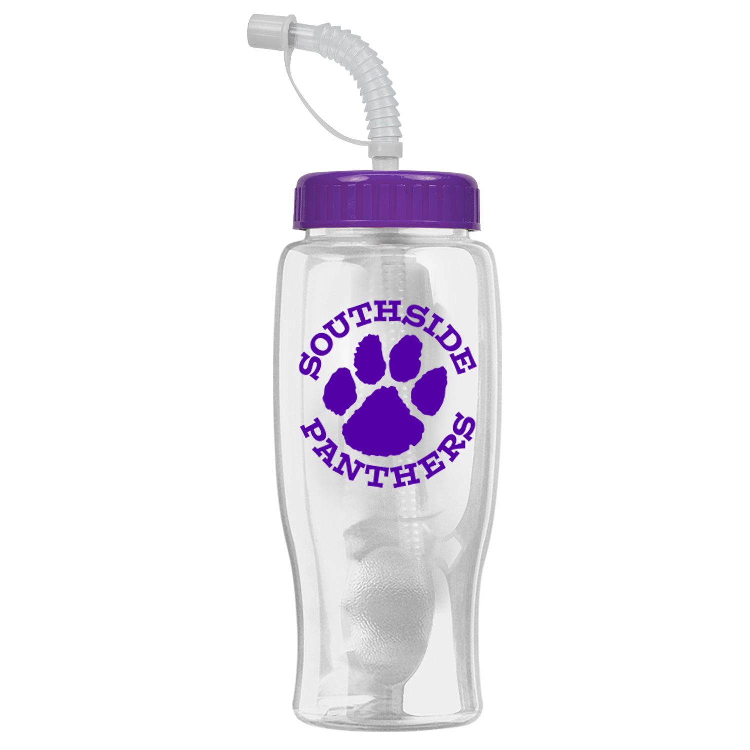 Poly-Pure - 27 oz. Transparent Bottle-Straw Lid