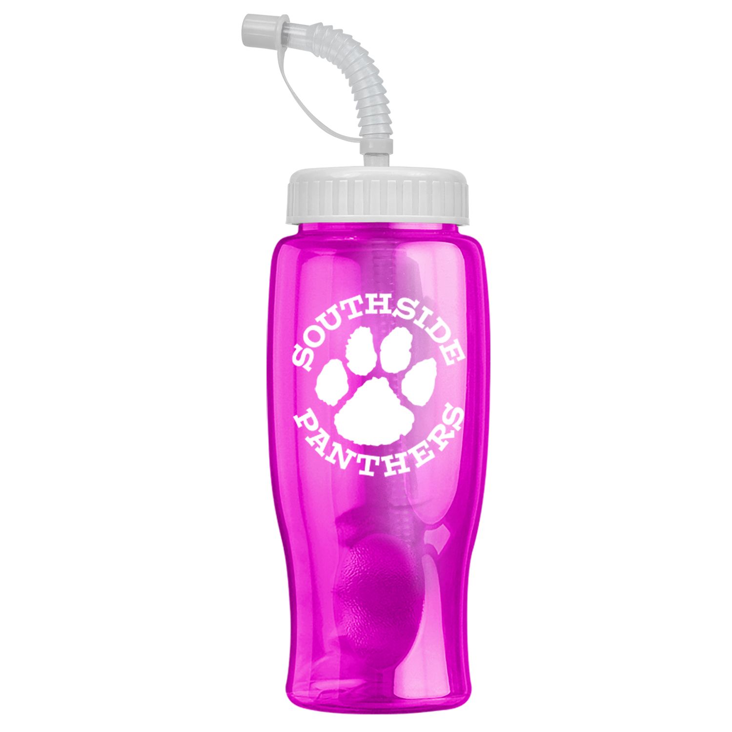 Poly-Pure - 27 oz. Transparent Bottle-Straw Lid