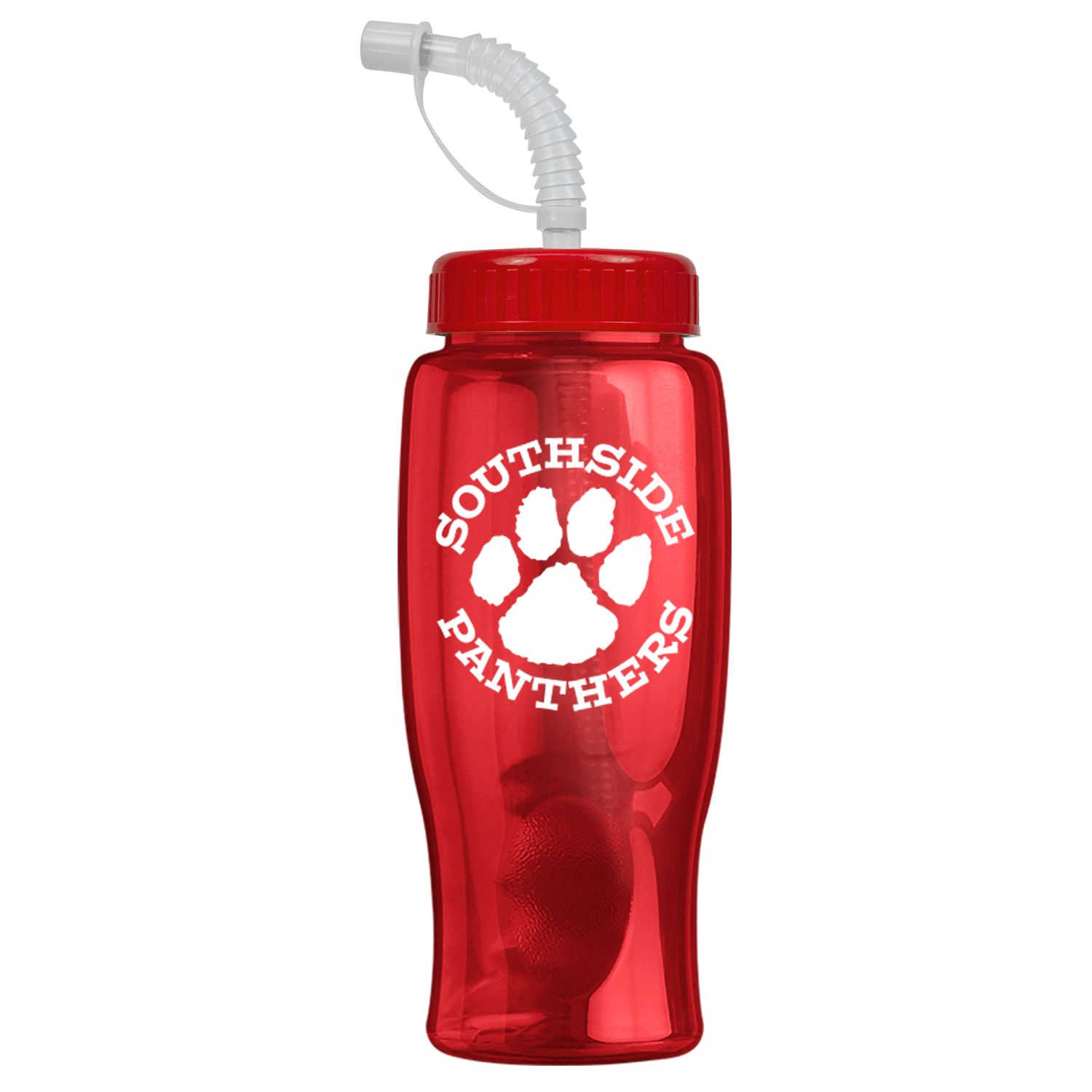 Poly-Pure - 27 oz. Transparent Bottle-Straw Lid