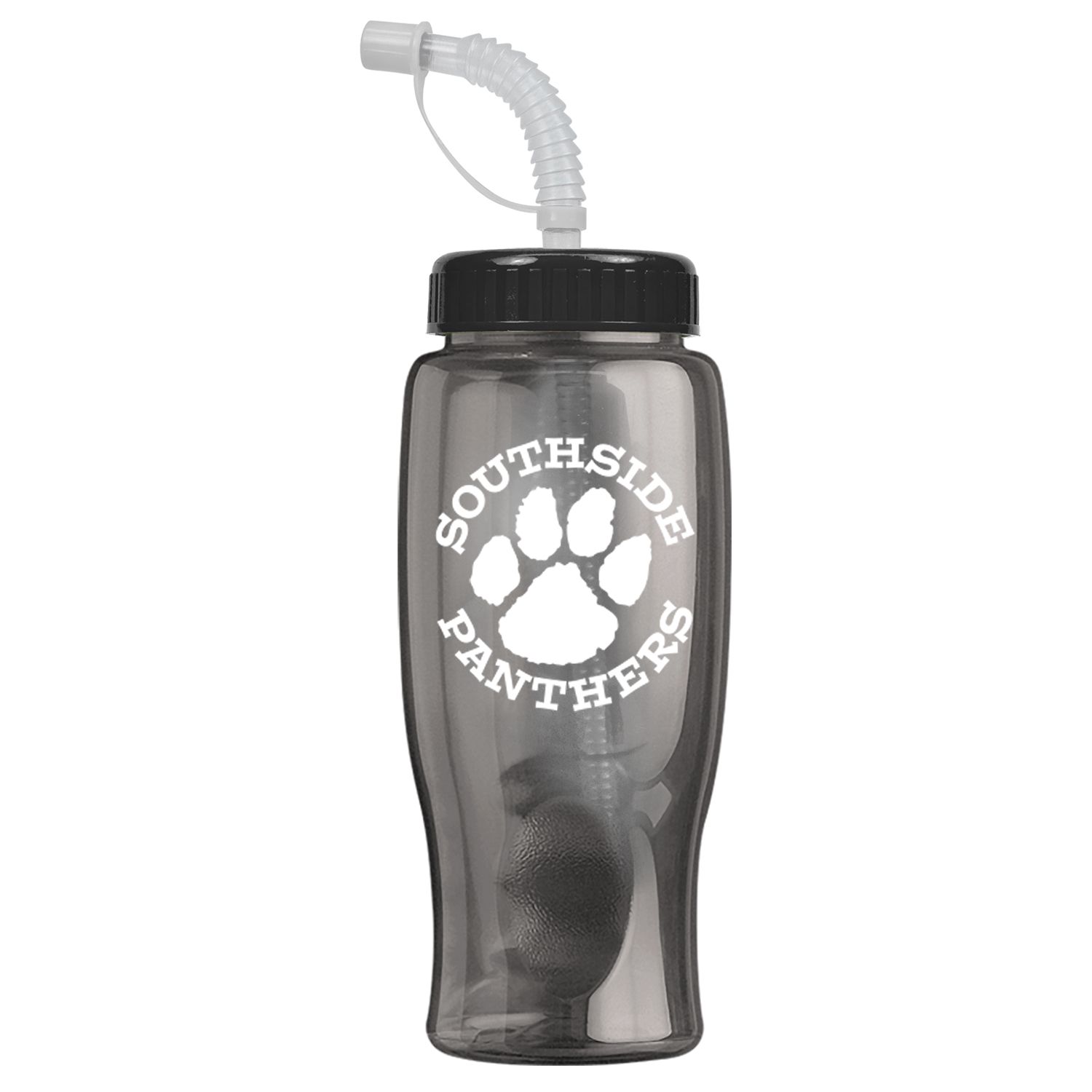 Poly-Pure - 27 oz. Transparent Bottle-Straw Lid