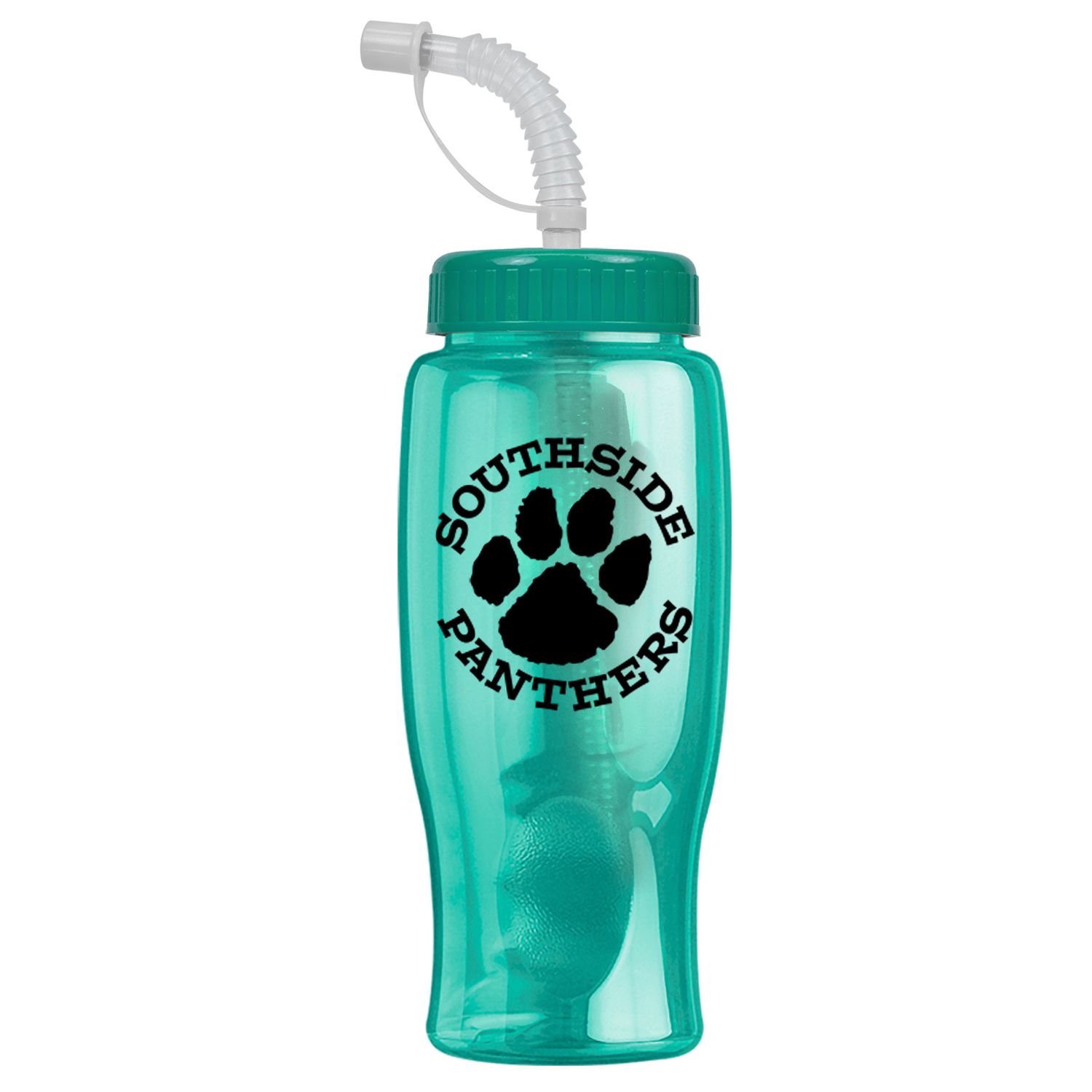 Poly-Pure - 27 oz. Transparent Bottle-Straw Lid