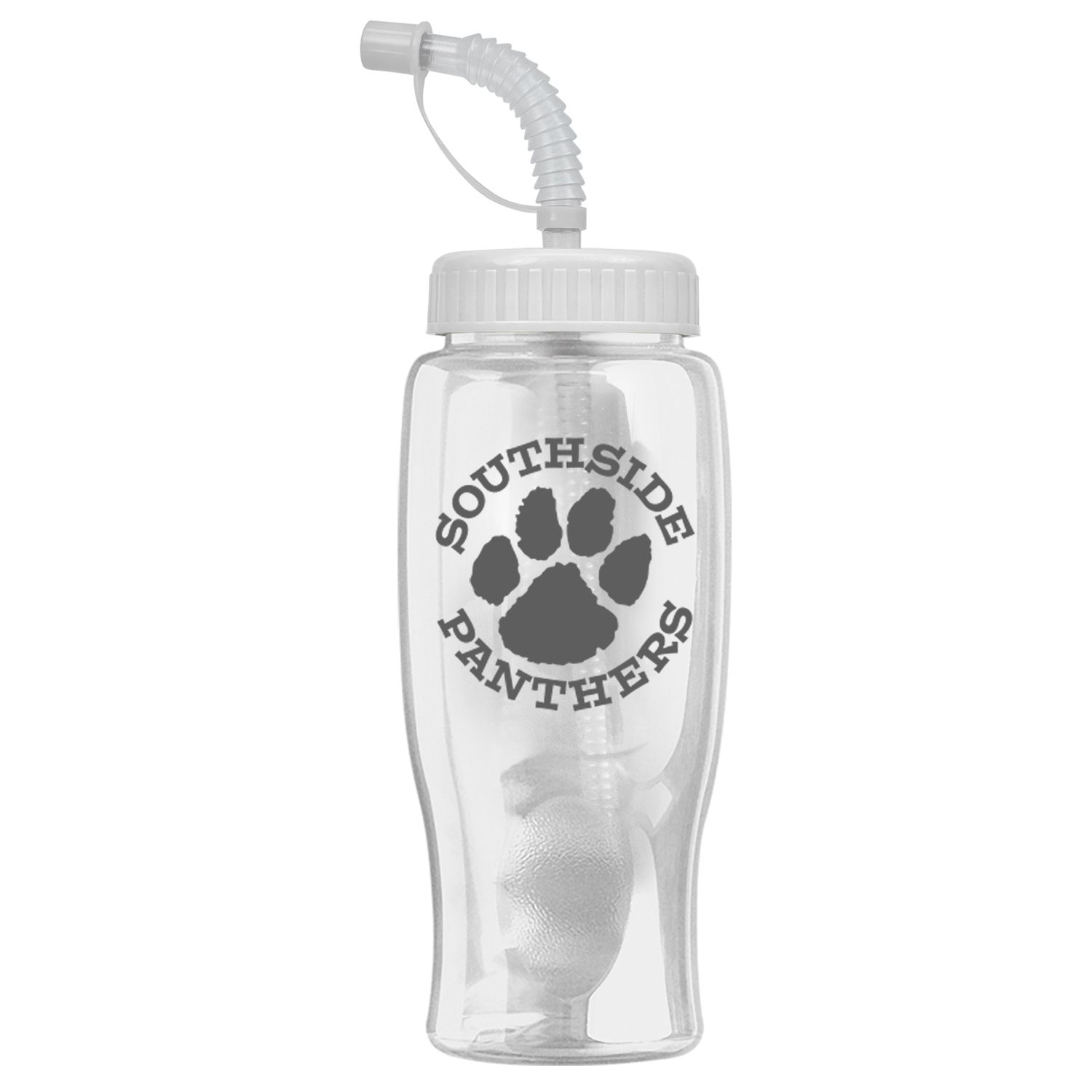 Poly-Pure - 27 oz. Transparent Bottle-Straw Lid