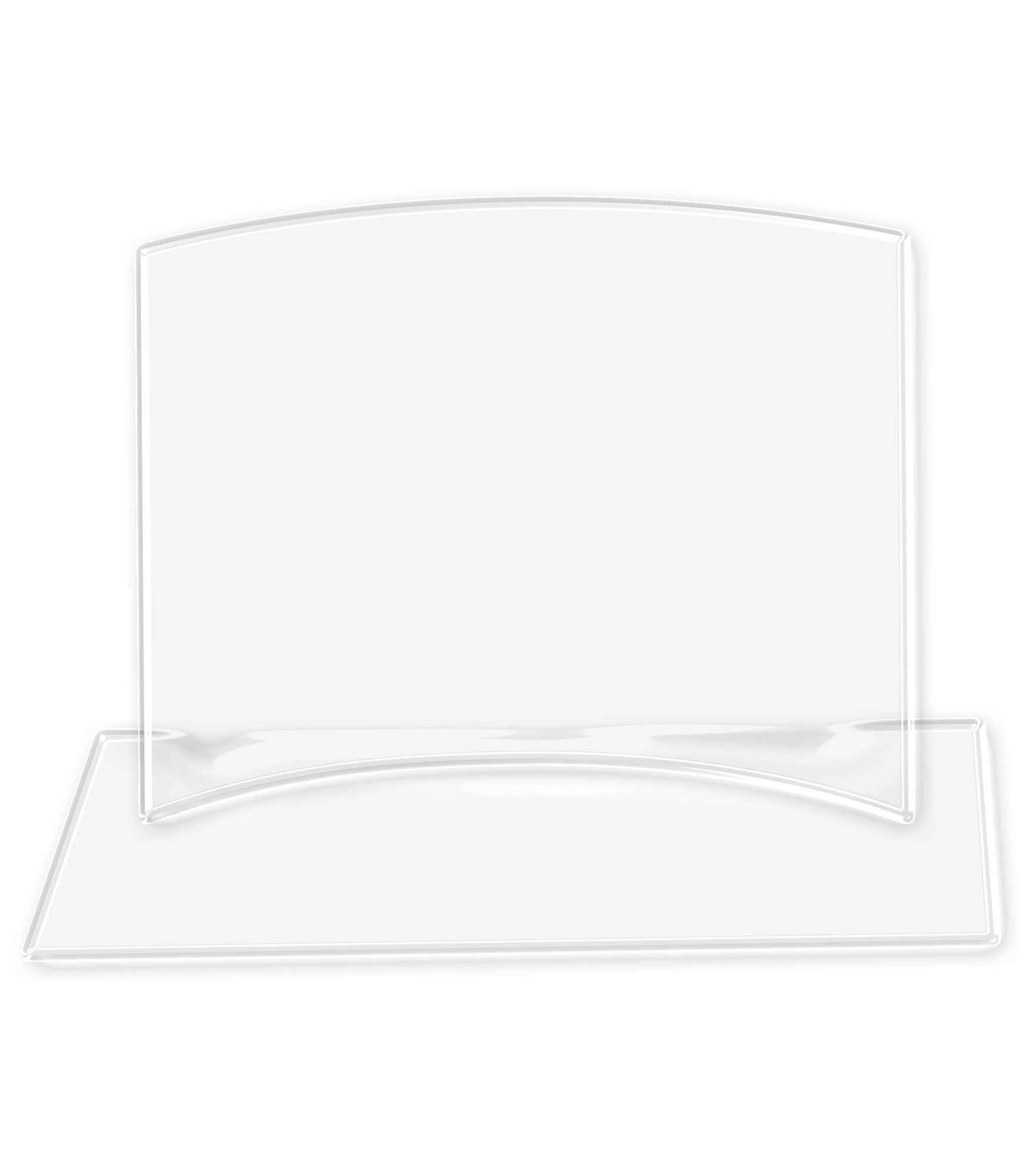 Curved Glass Award on Mirror Base (6