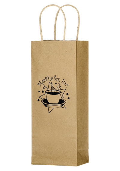 Natural Kraft Paper Wine Tote - 1 Bottle