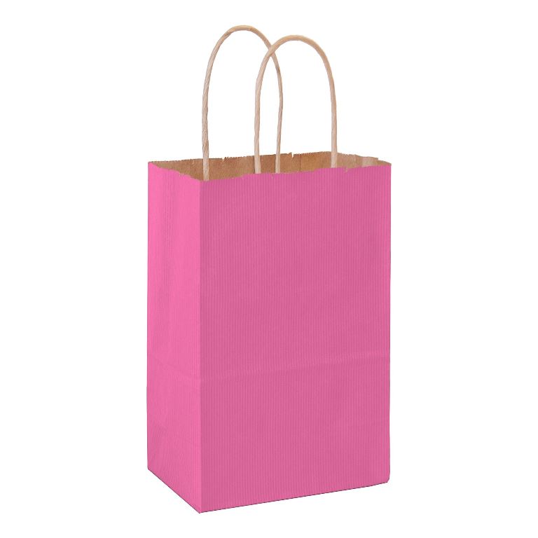 Matte Color Twisted Paper Handle Shopper
