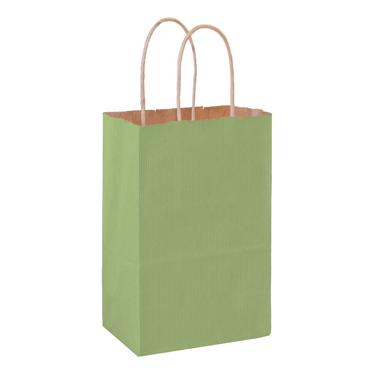 Matte Color Twisted Paper Handle Shopper