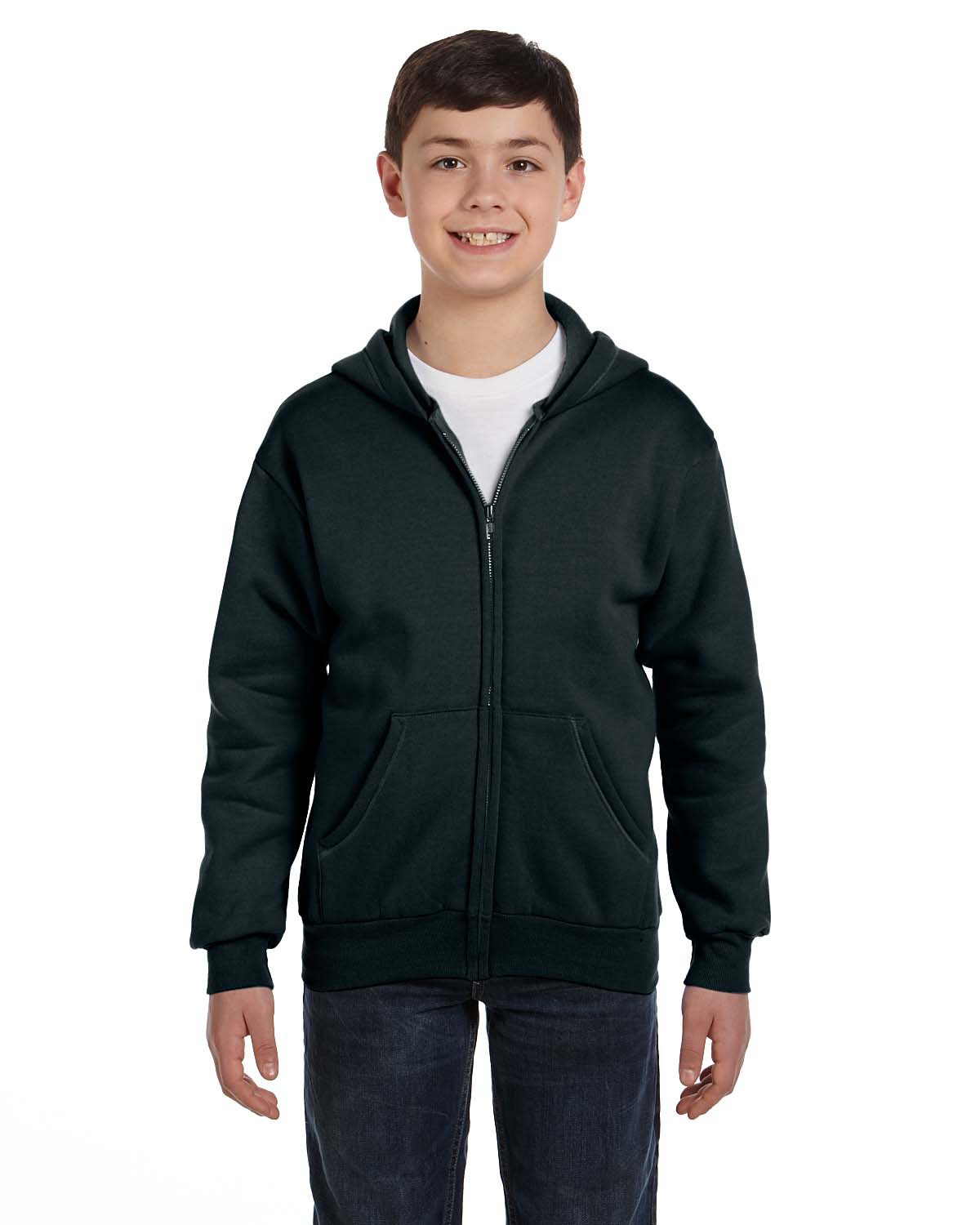 Hanes Youth EcoSmart® Full-Zip Hooded Sweatshirt