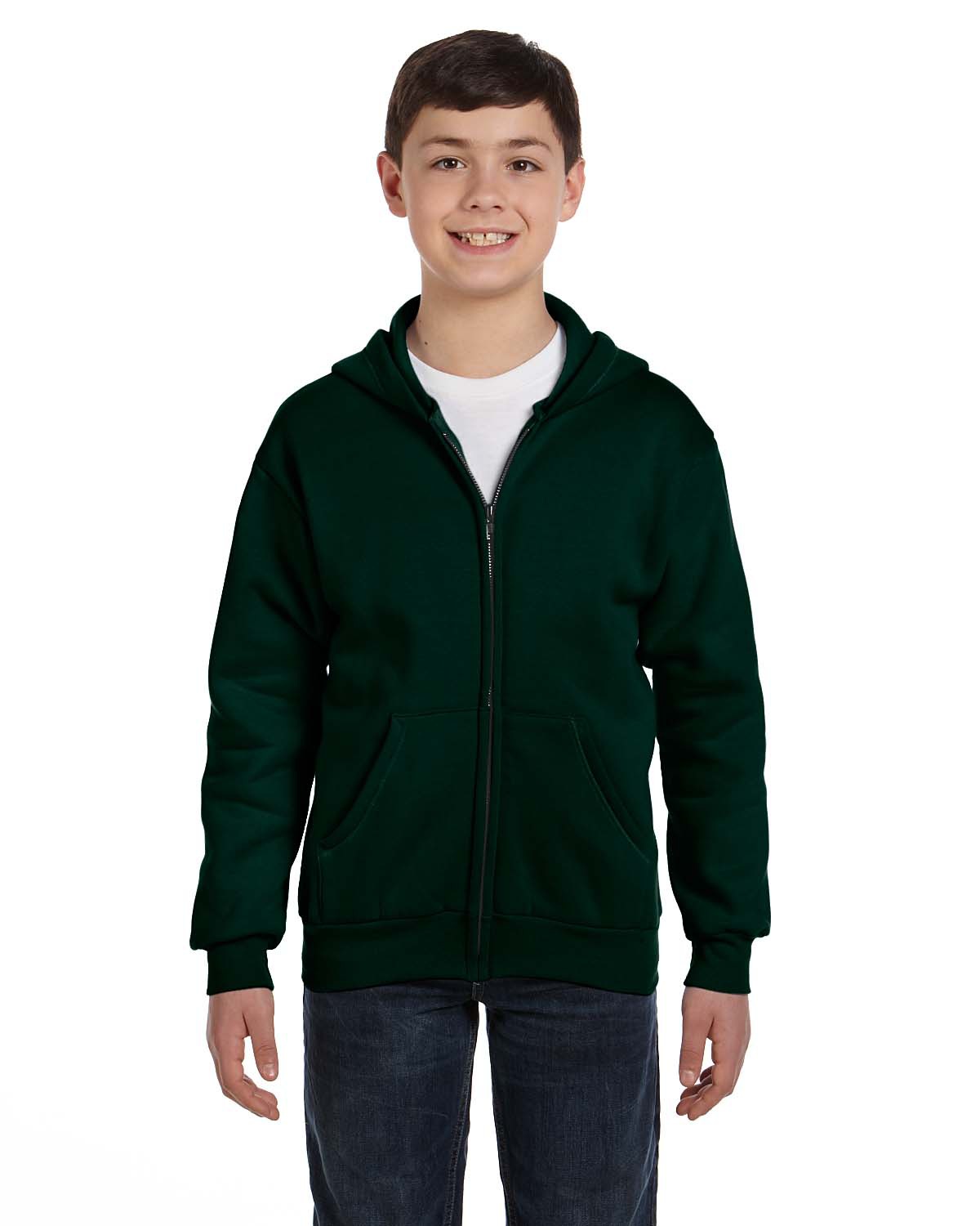 Hanes Youth EcoSmart® Full-Zip Hooded Sweatshirt