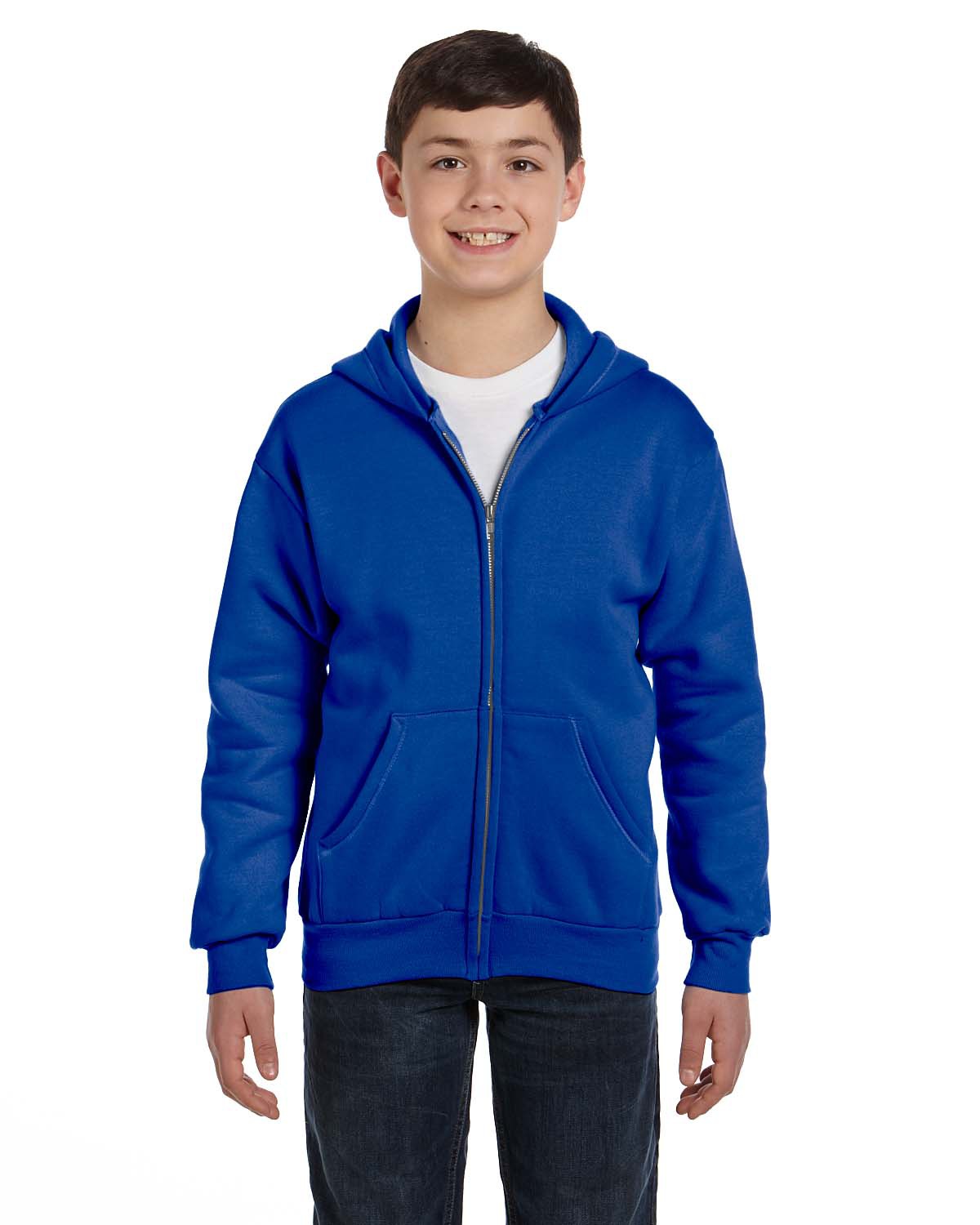 Hanes Youth EcoSmart® Full-Zip Hooded Sweatshirt
