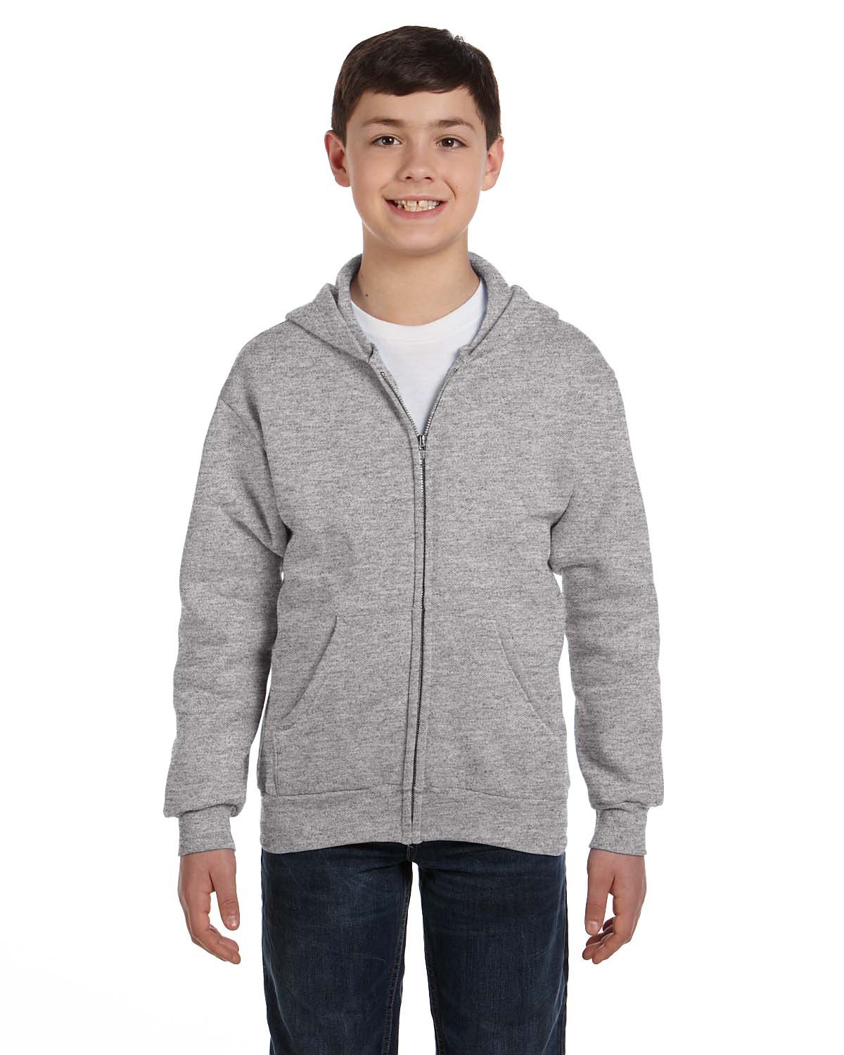 Hanes Youth EcoSmart® Full-Zip Hooded Sweatshirt