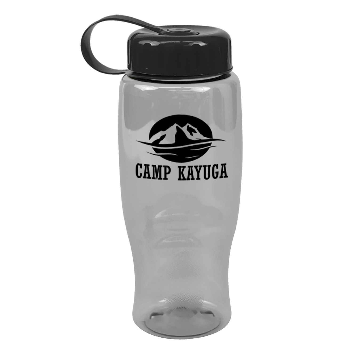 Poly-Pure -27oz. Transparent Bottle -Tethered Lid