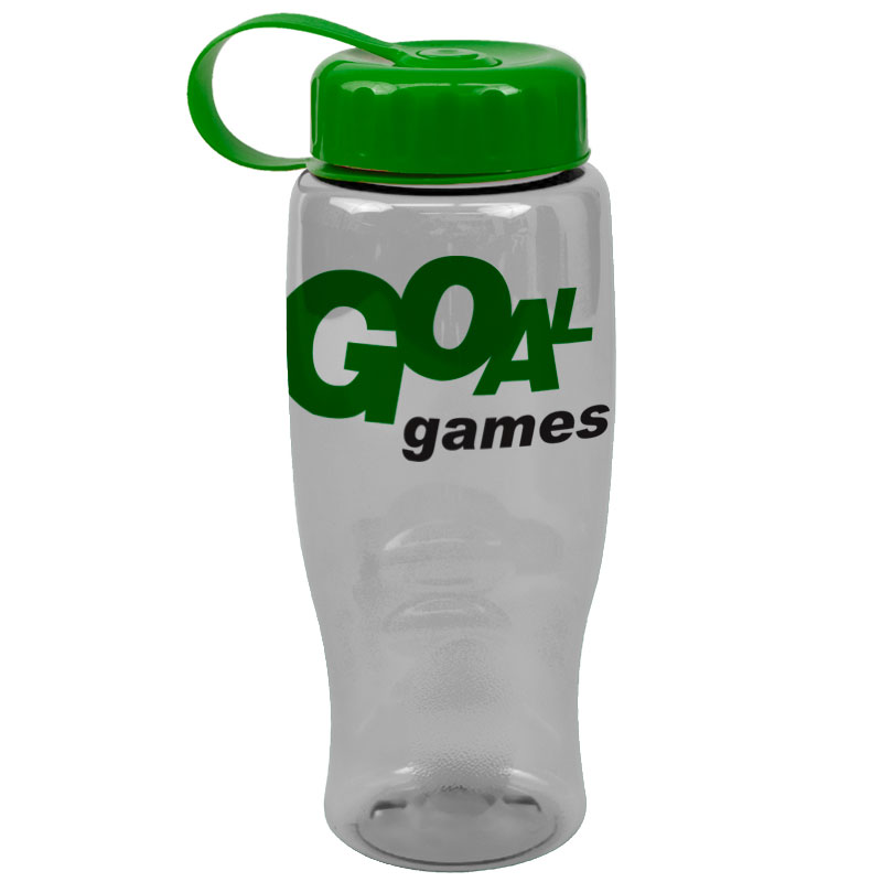 Poly-Pure -27oz. Transparent Bottle -Tethered Lid