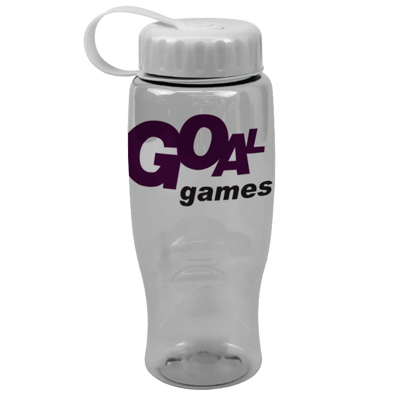 Poly-Pure -27oz. Transparent Bottle -Tethered Lid