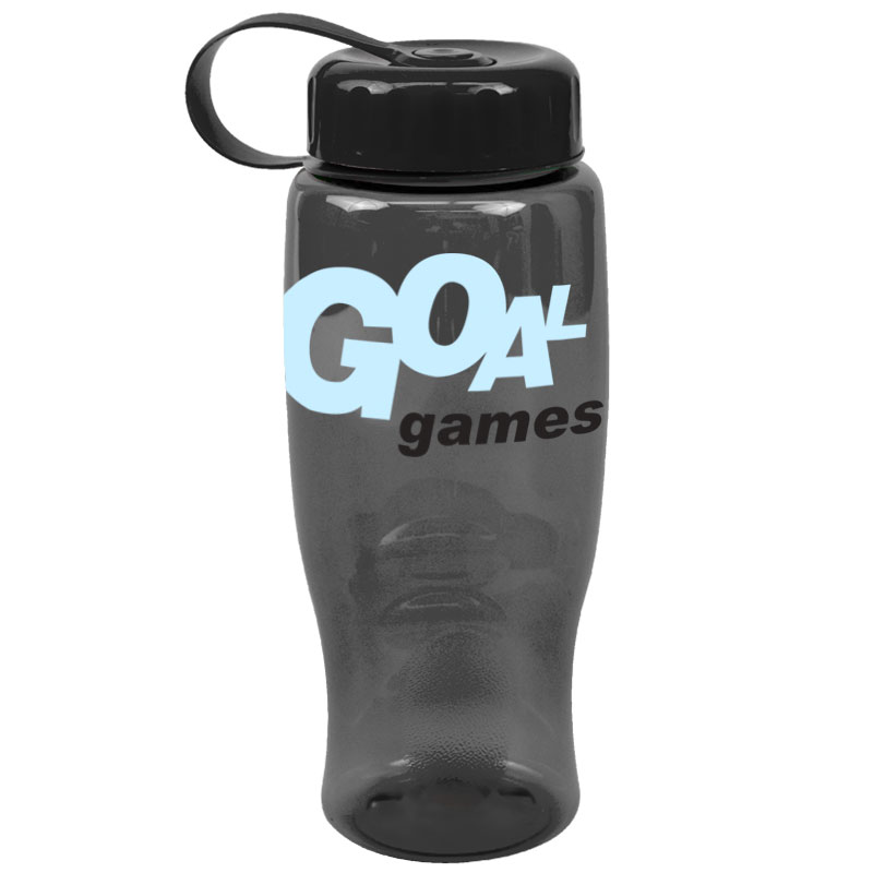 Poly-Pure -27oz. Transparent Bottle -Tethered Lid