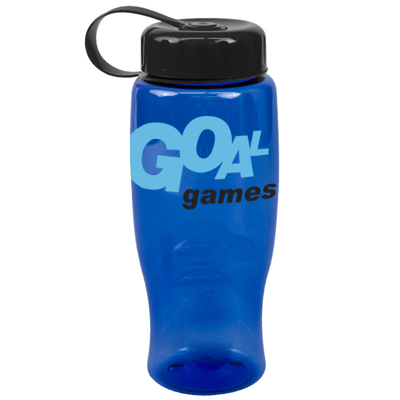 Poly-Pure -27oz. Transparent Bottle -Tethered Lid