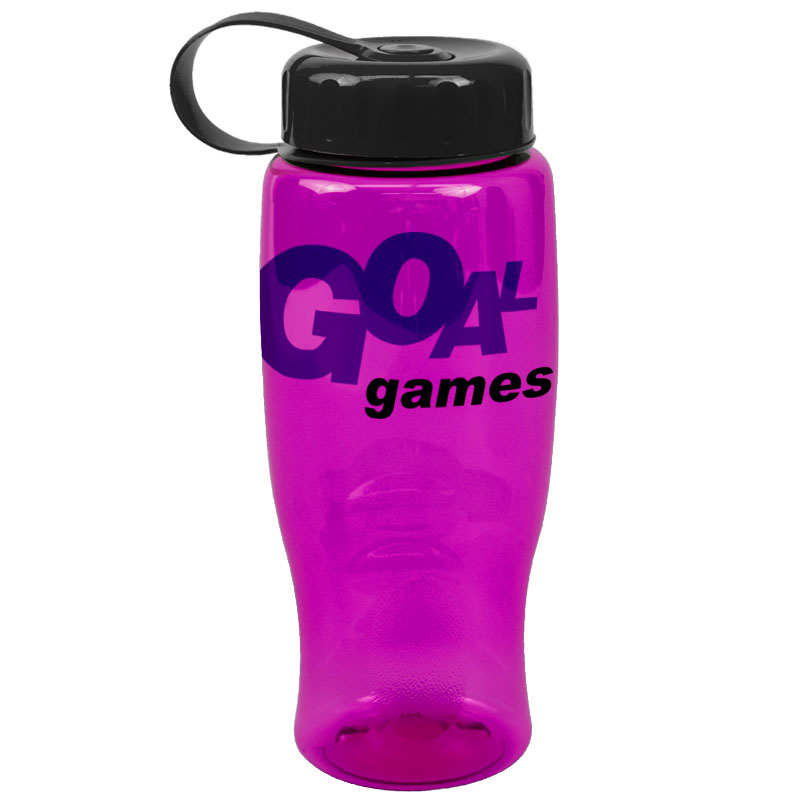 Poly-Pure -27oz. Transparent Bottle -Tethered Lid