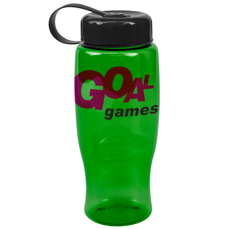 Poly-Pure -27oz. Transparent Bottle -Tethered Lid