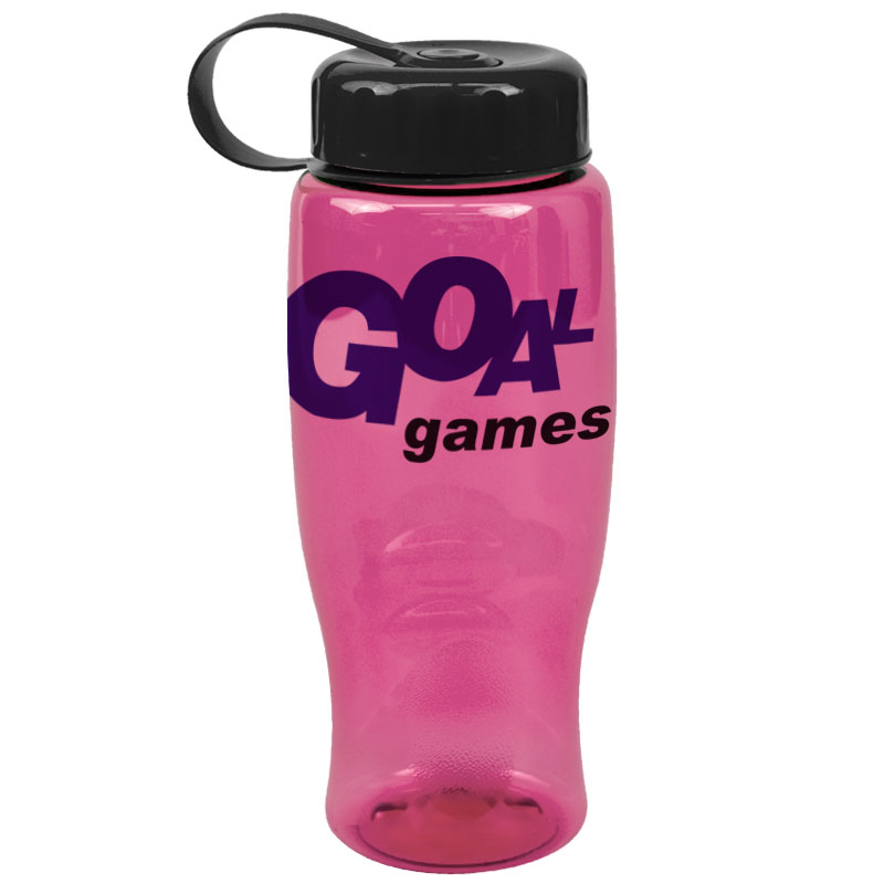 Poly-Pure -27oz. Transparent Bottle -Tethered Lid