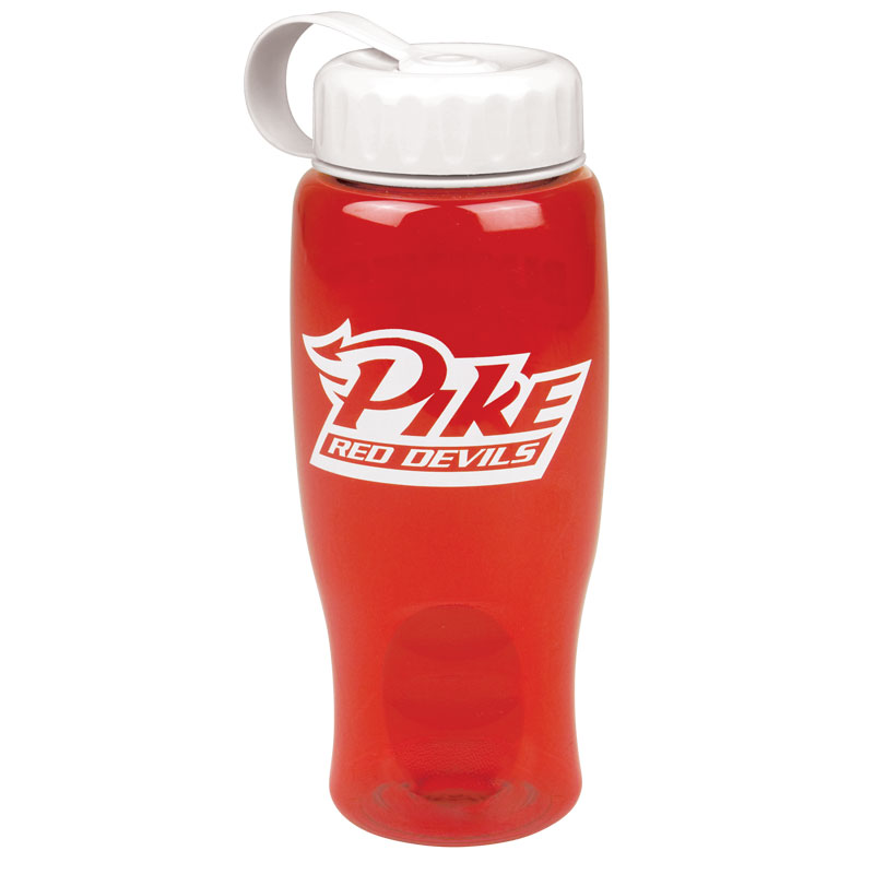 Poly-Pure -27oz. Transparent Bottle -Tethered Lid