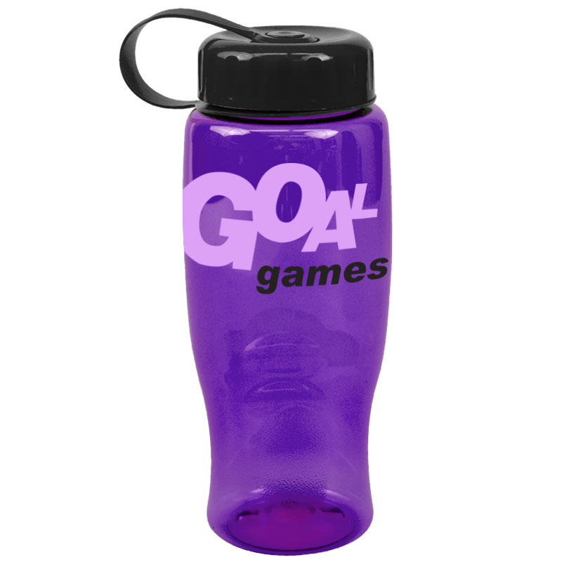 Poly-Pure -27oz. Transparent Bottle -Tethered Lid