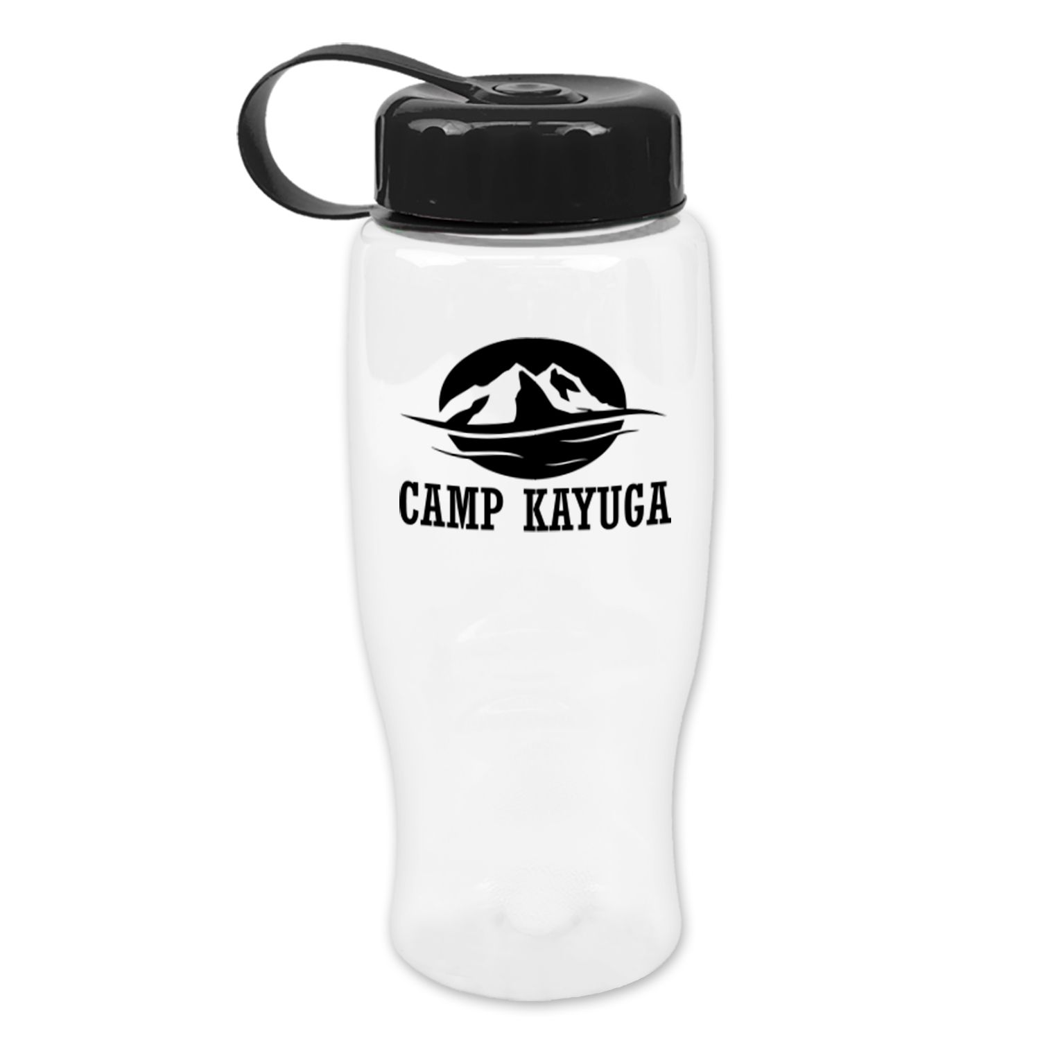 Poly-Pure -27oz. Transparent Bottle -Tethered Lid