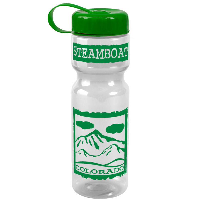 Champion - 28 oz. Trans. Bottle-Tethered Lid