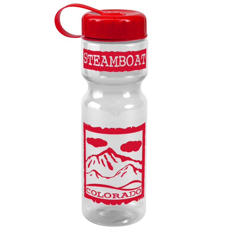 Champion - 28 oz. Trans. Bottle-Tethered Lid