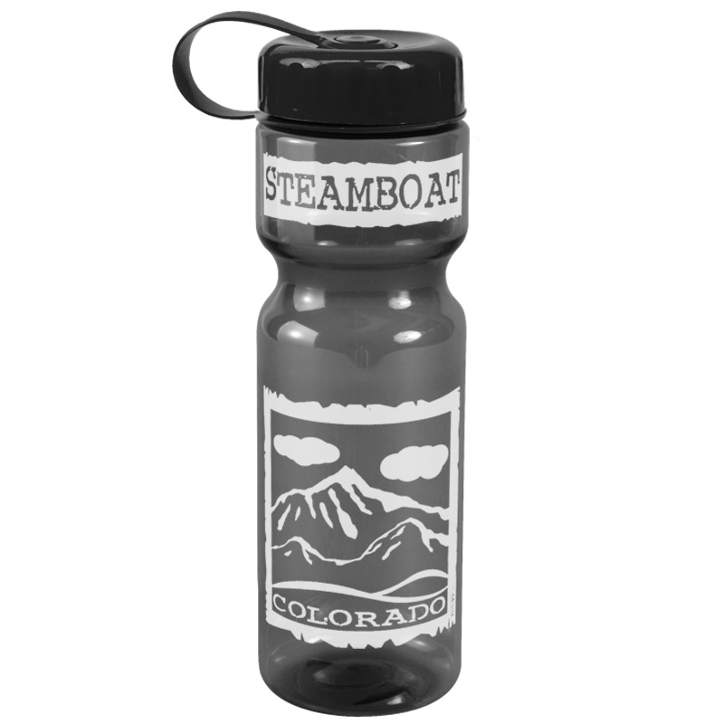 Champion - 28 oz. Trans. Bottle-Tethered Lid