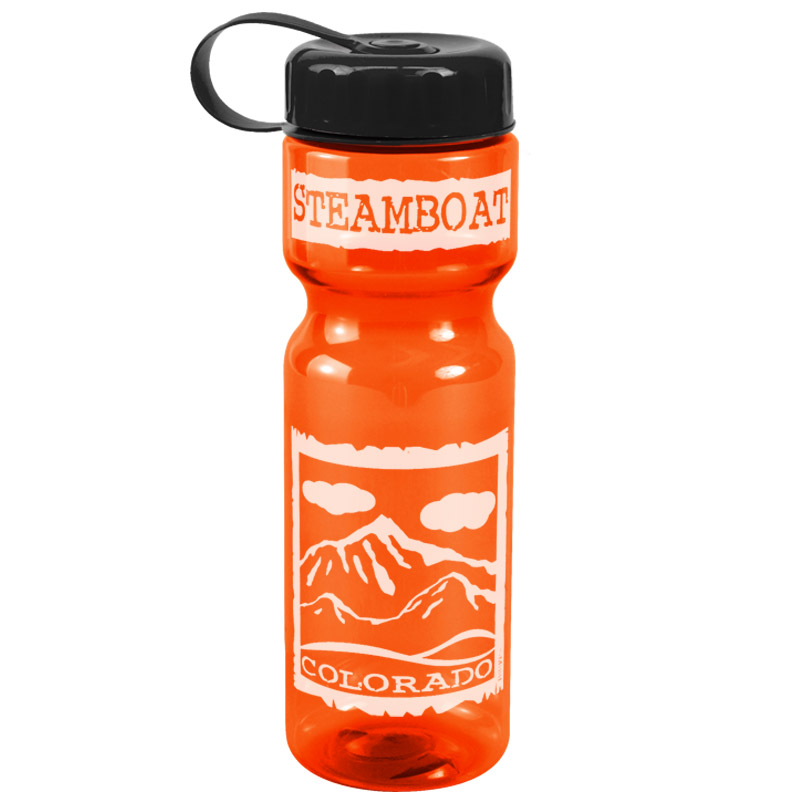 Champion - 28 oz. Trans. Bottle-Tethered Lid