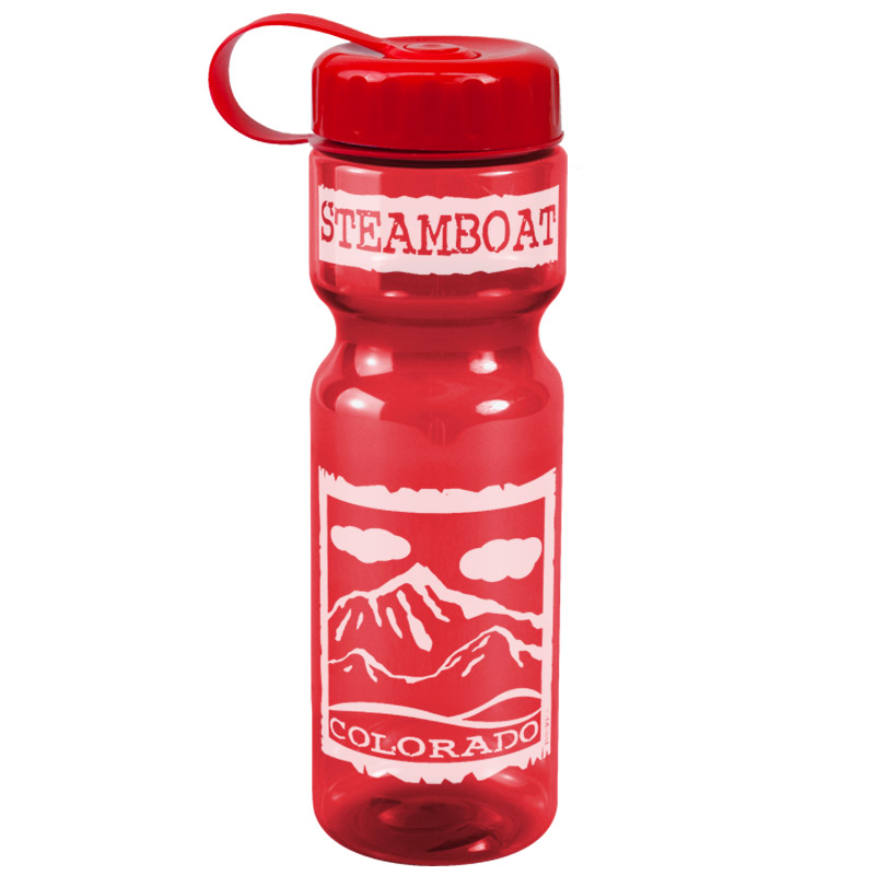 Champion - 28 oz. Trans. Bottle-Tethered Lid