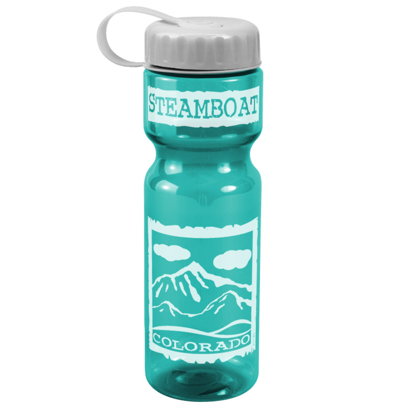 Champion - 28 oz. Trans. Bottle-Tethered Lid
