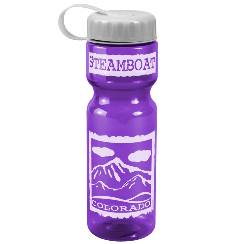 Champion - 28 oz. Trans. Bottle-Tethered Lid