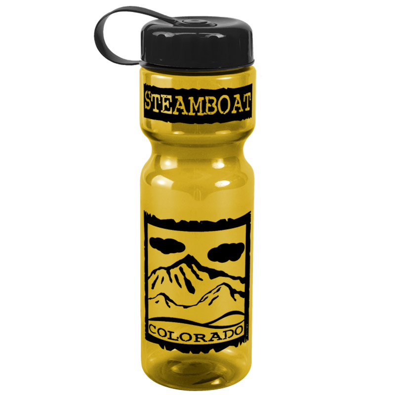 Champion - 28 oz. Trans. Bottle-Tethered Lid