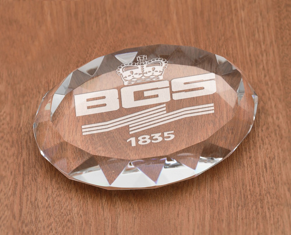Faceted Oval Paperweight